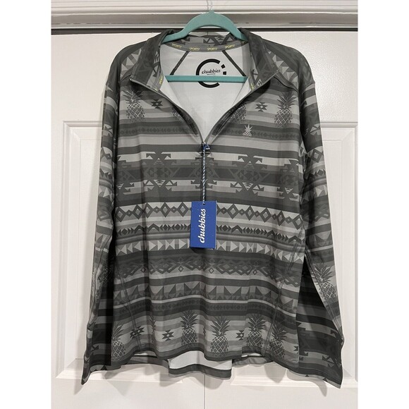 Chubbies‎ Modern Aztec Print Dry Fit 1/4 Zip Sweater Sz M NWT Golf Performance - Picture 1 of 4